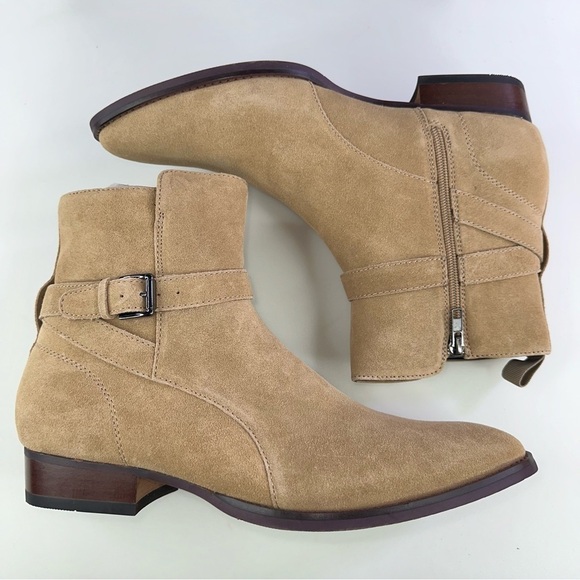 INC International Concepts Men's Dario Suede Buckle Boots Beige New Size 10.5M - Picture 2 of 8